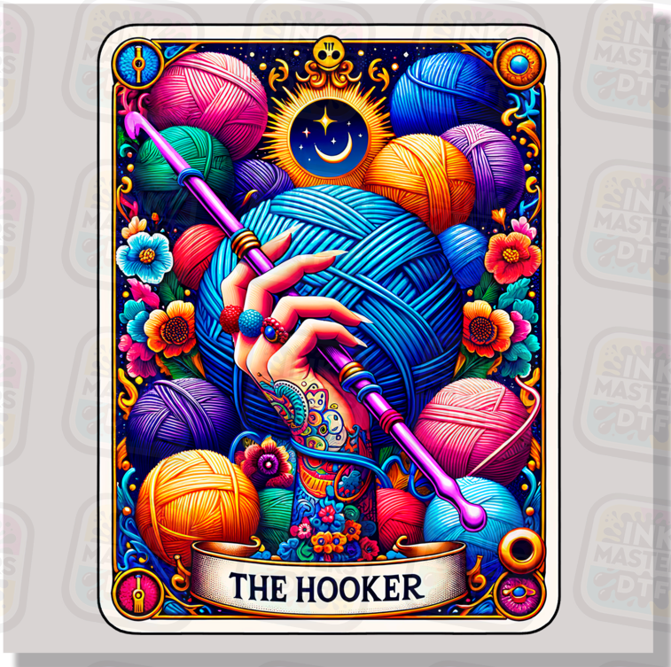 The Hooker Crochet Tarot Card DTF Transfer