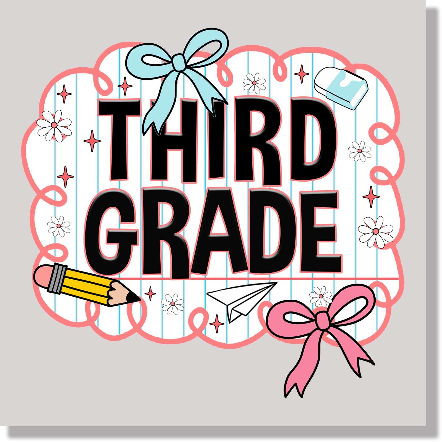 third grade preppy back to school DTF Transfer
