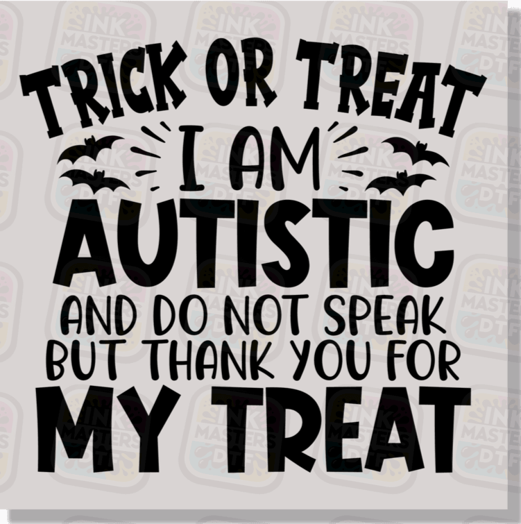 Trick Or Treat Autism DTF Transfer