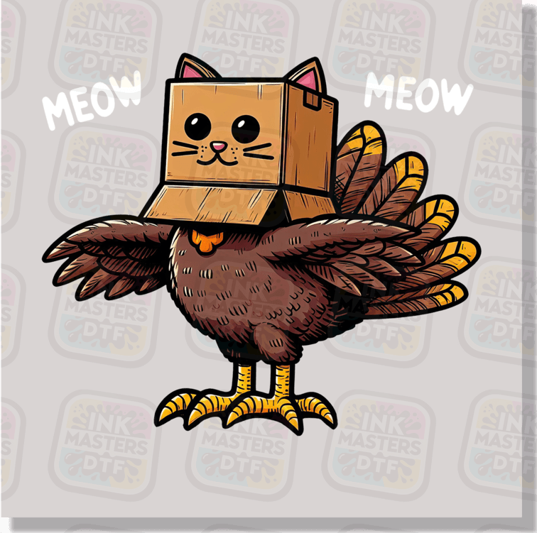 Thanksgiving Turkey Disguise Cat DTF Transfer