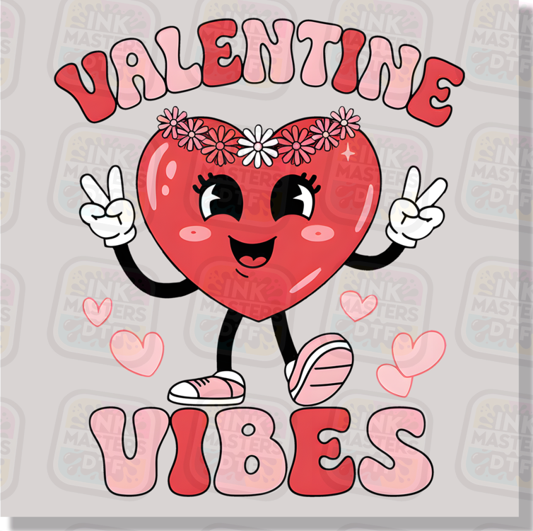 Valentine Vibes Hippie Heart DTF Transfer