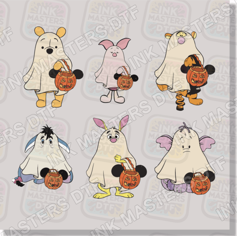 100 Acre Wood Trick Or Treat Ghost DTF Transfer - Ink Masters DTF