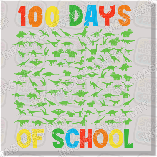 100 Days Of School Dinosaurs DTF Transfer - Ink Masters DTF