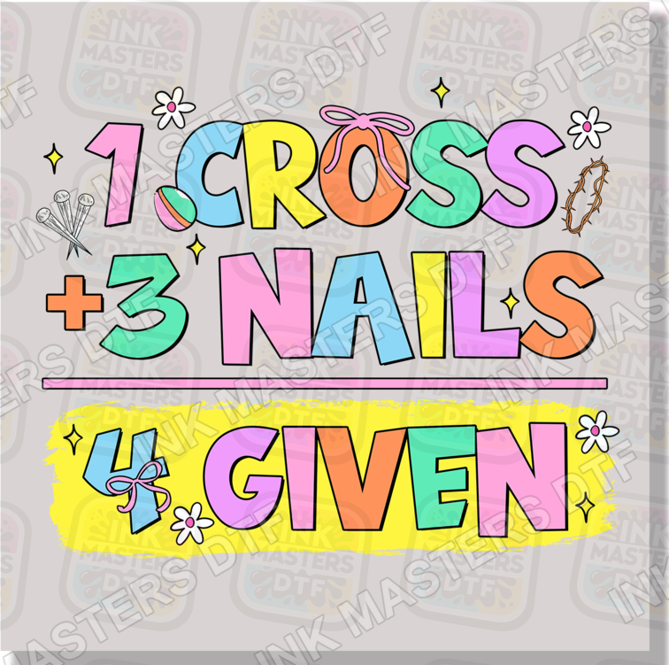 1 Cross 3 Nails 4 Given DTF Transfer - Ink Masters DTF