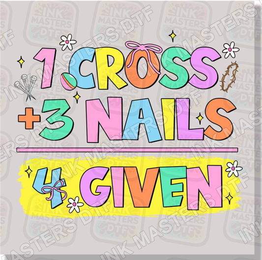 1 Cross 3 Nails 4 Given DTF Transfer - Ink Masters DTF