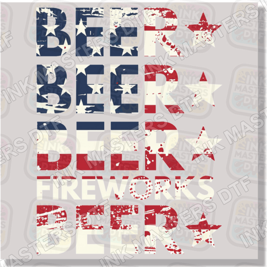 Beer Beer Fireworks Beer DTF Transfer - Ink Masters DTF