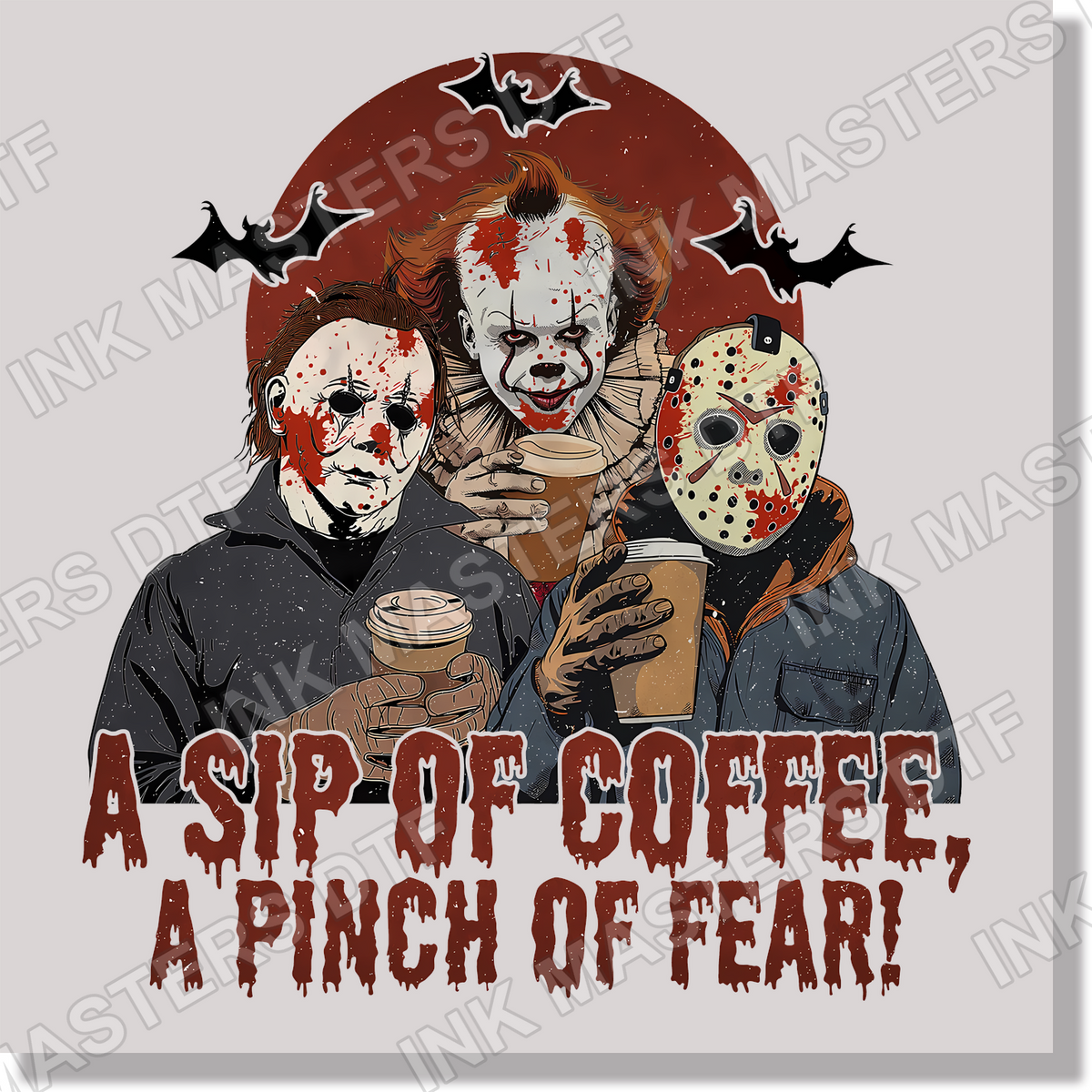 A Sip Of Coffee A Pinch Of Fear  DTF Transfer
