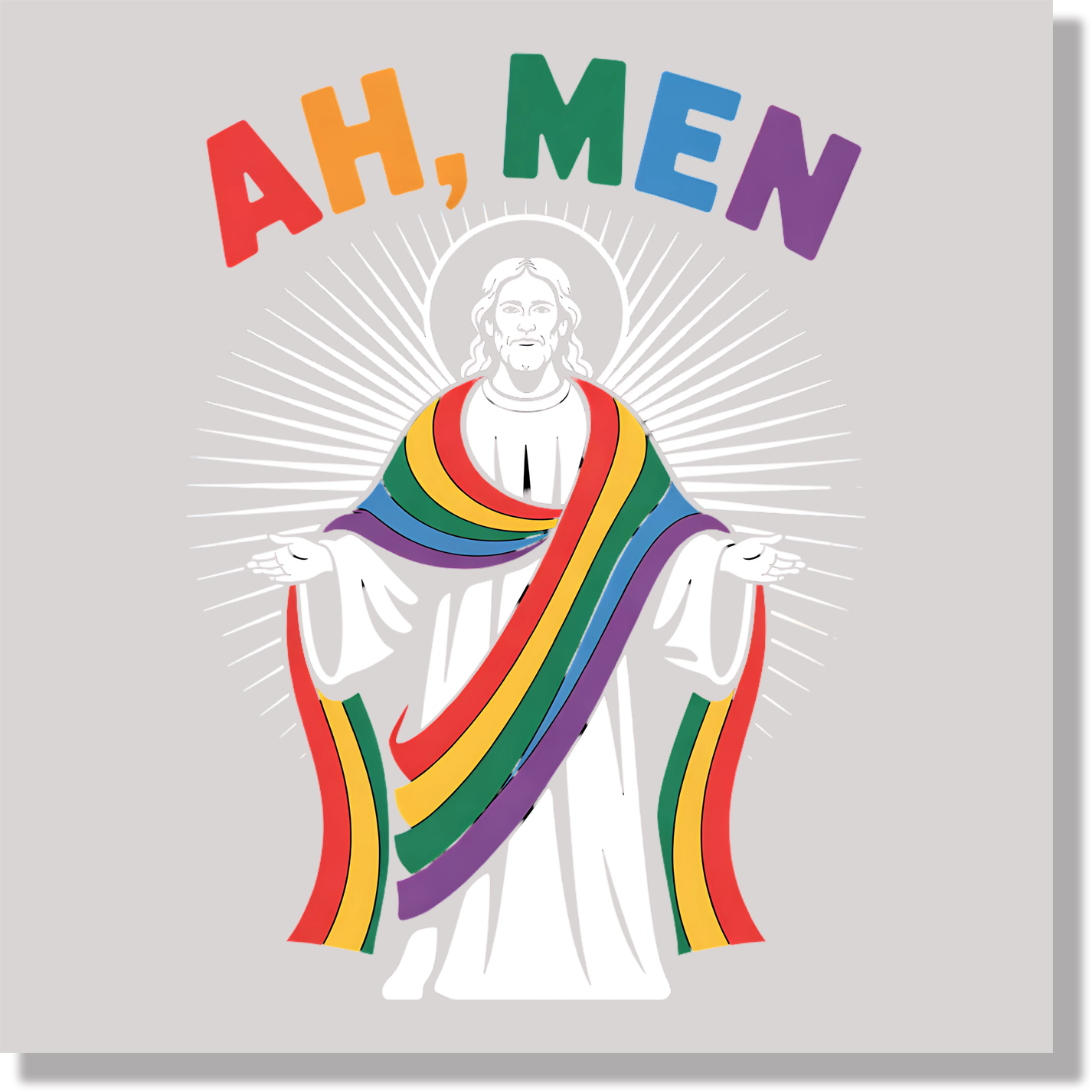 Ah Men Jesus Christian Funny Pride DTF Transfer