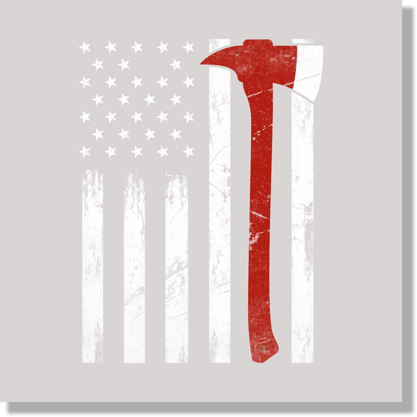 American Flag With Firefighter Axe 4th of July & Patriotic  DTF Transfer