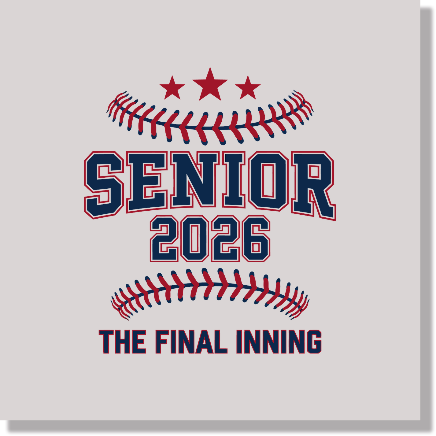 Baseball Senior Class Of 2026 The Final Inning Women DTF Transfer