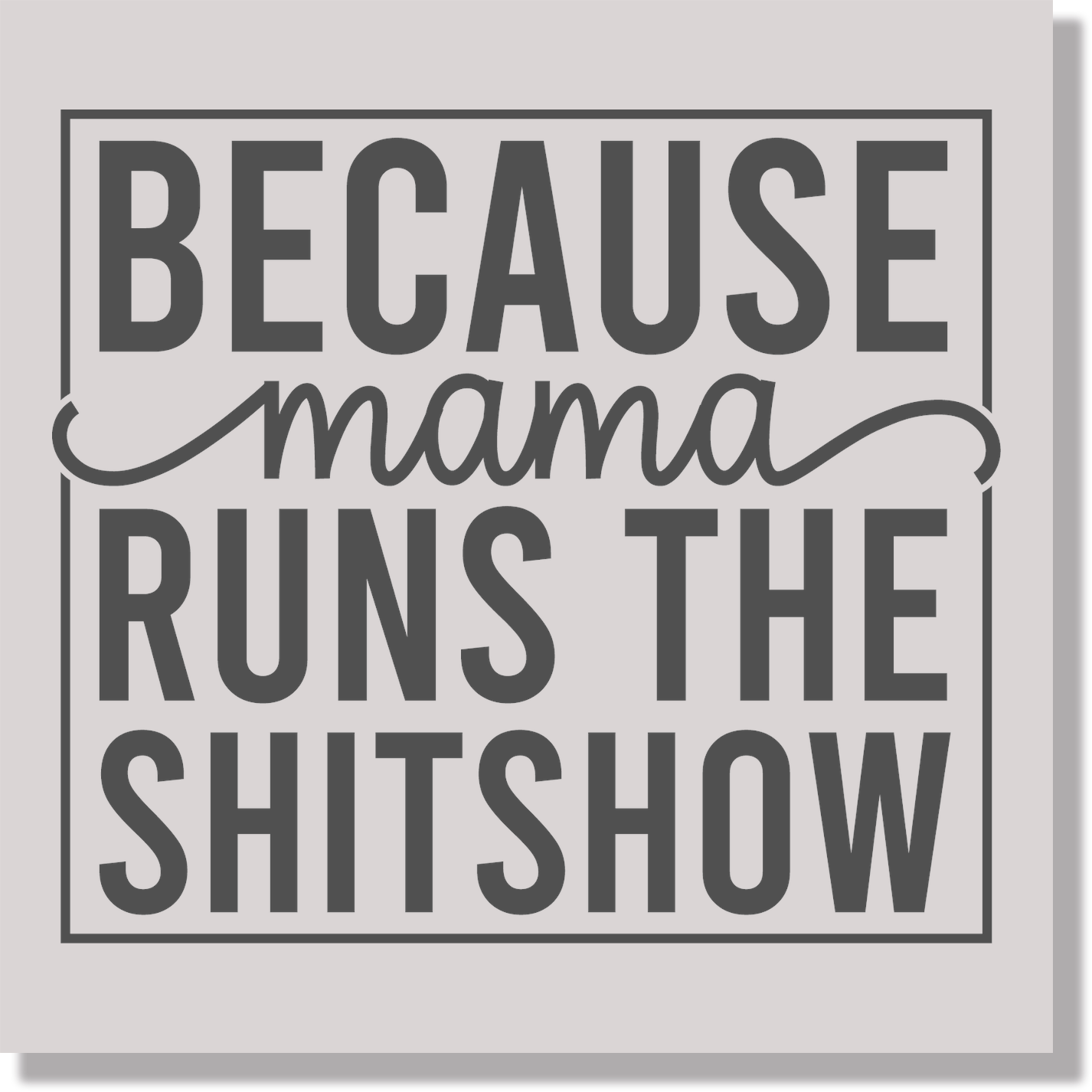 Because Mama Runs The Shitshow  DTF Transfer