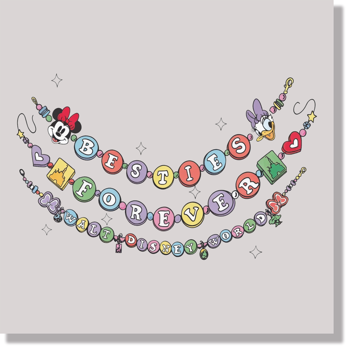 Besties Forever Friendship Bracelets  DTF Transfer