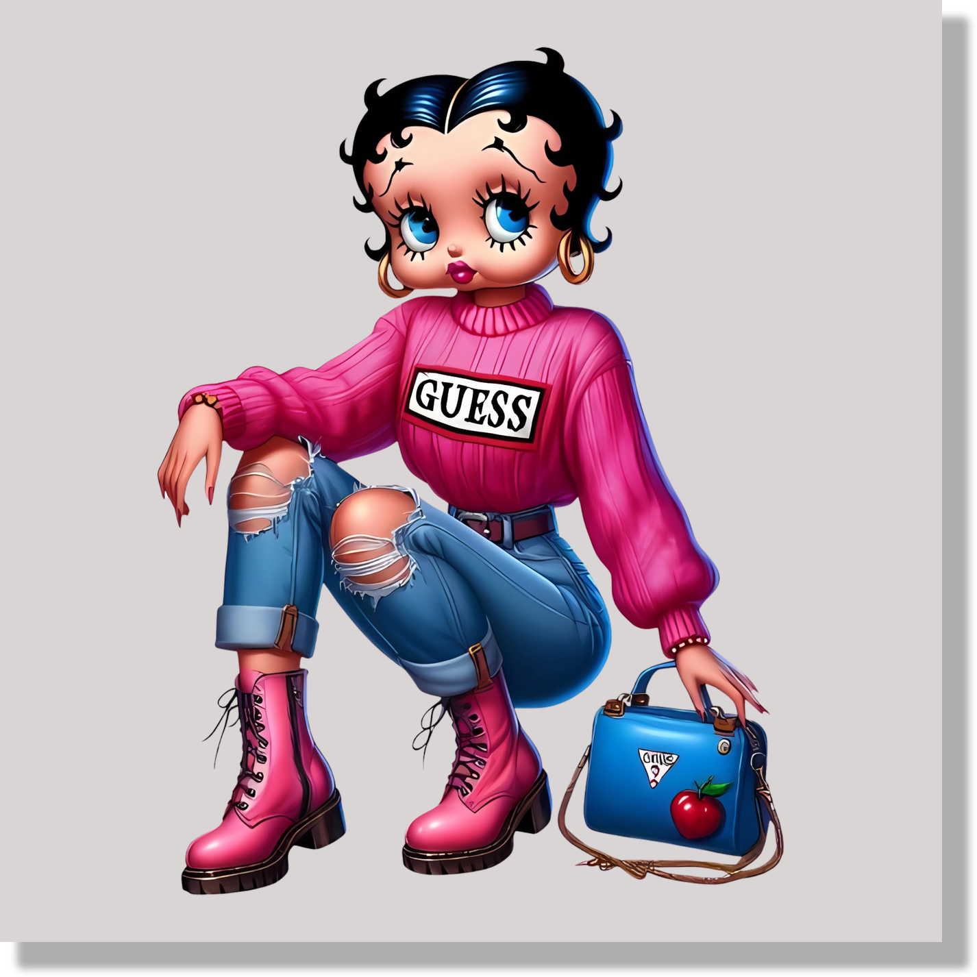 Betty Boop Designer Pink DTF Transfer