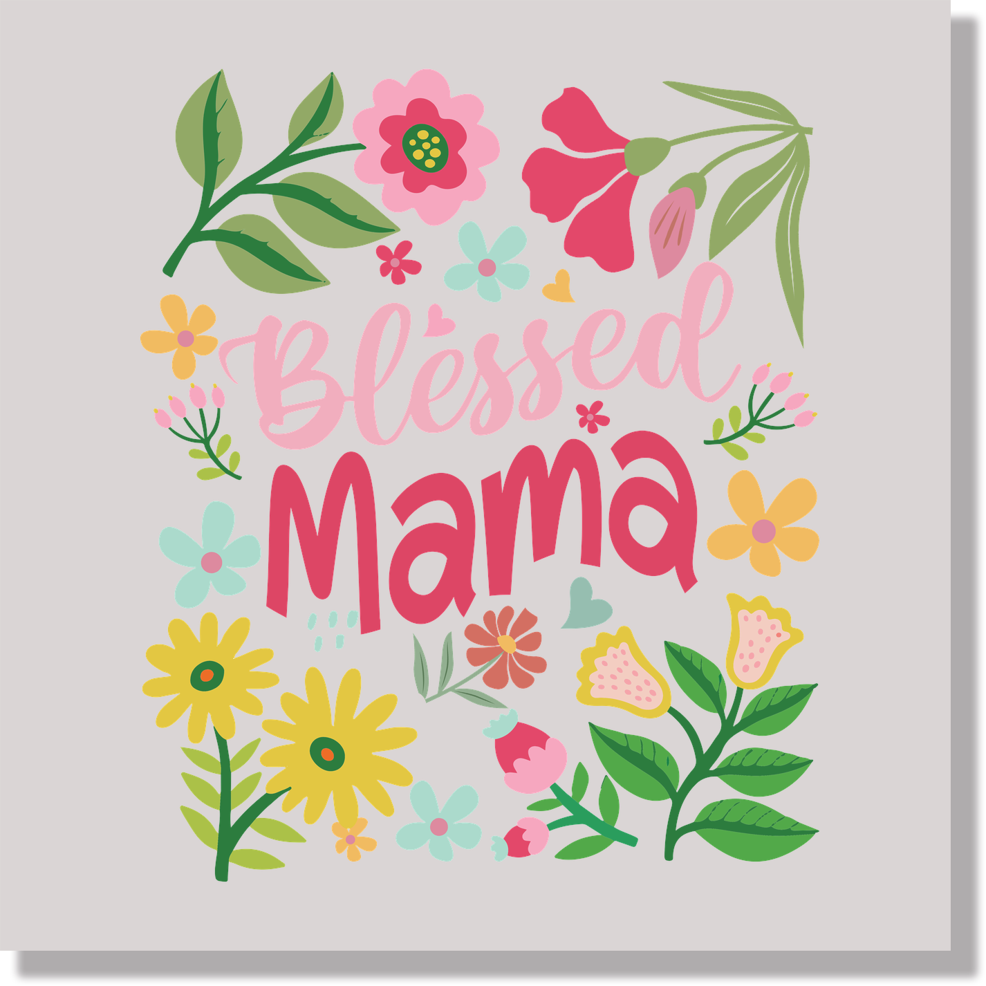 Blessed Mama Floral Mom DTF Transfer
