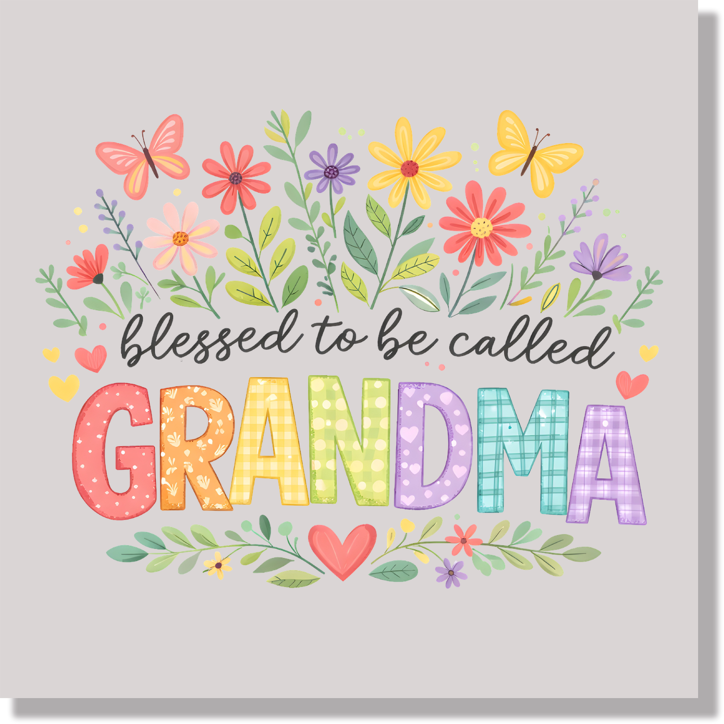 Blessed To Be Called Grandma Floral DTF Transfer