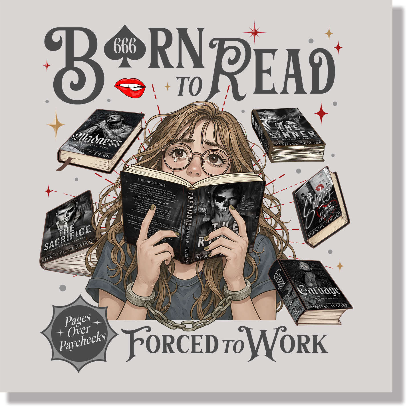 Born To Read LORDS Series Dark Text DTF Transfer