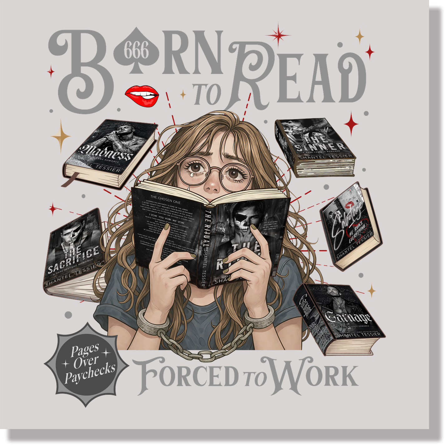 Born To Read LORDS Series Gray Text DTF Transfer