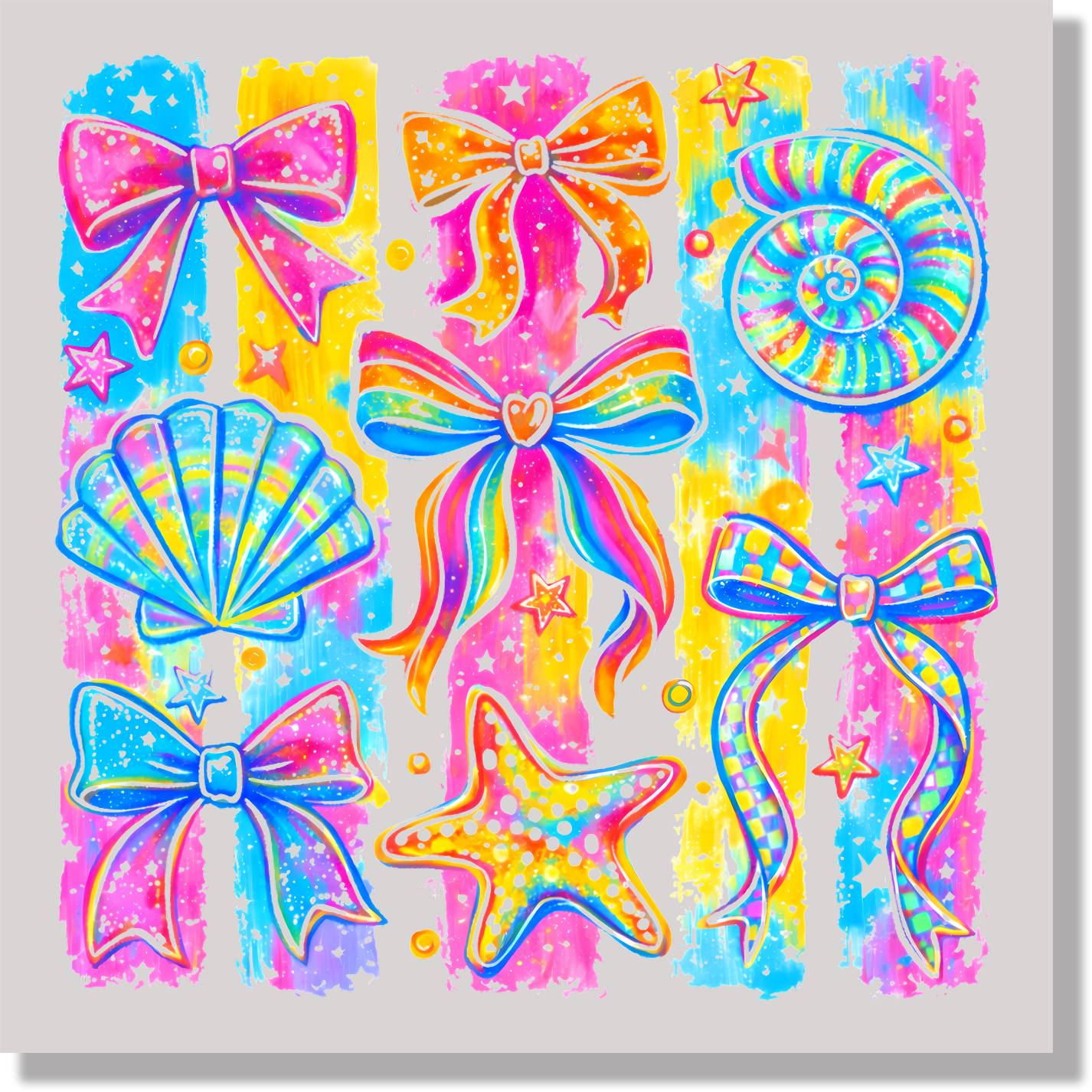 Brushstroke Seashells DTF Transfer