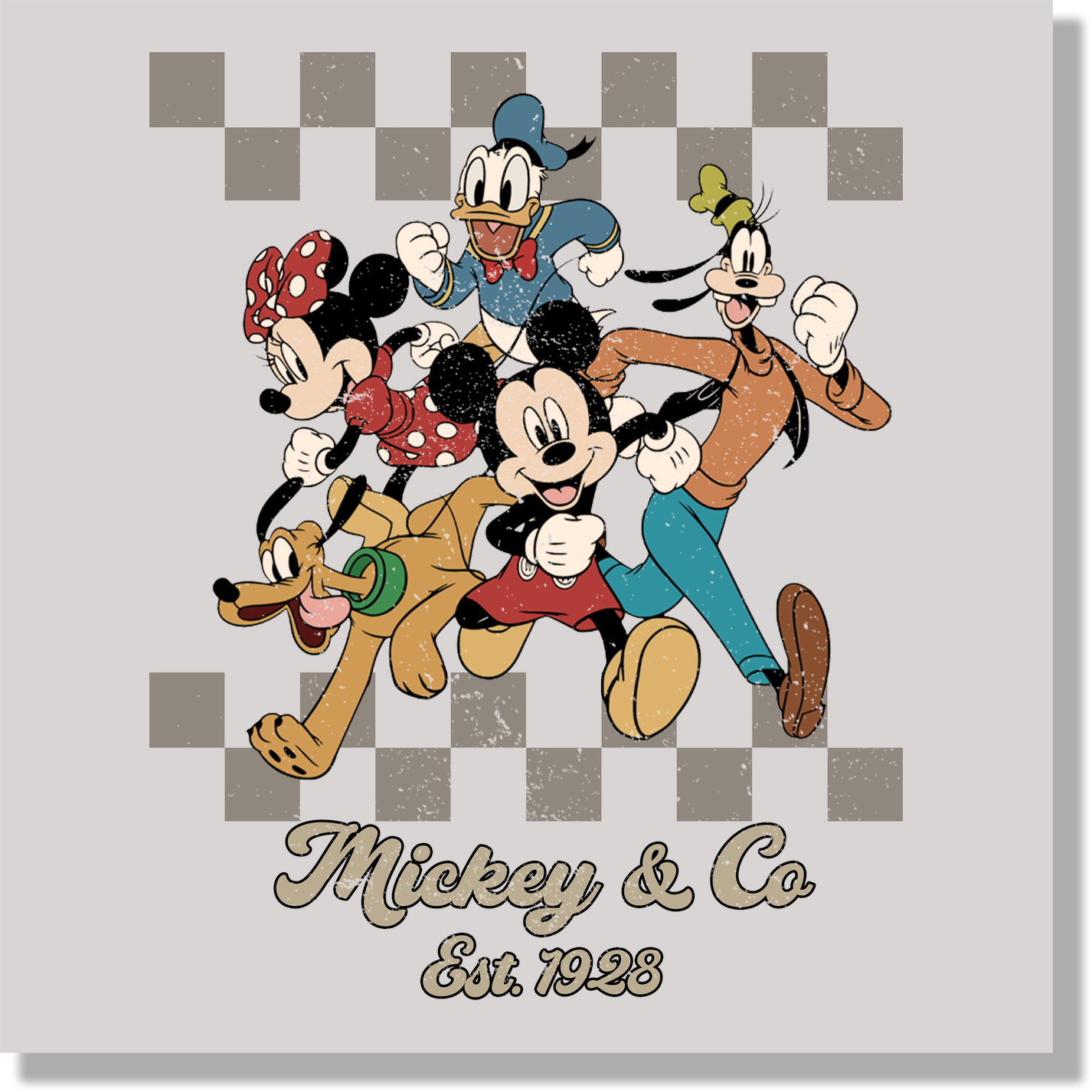 Checkered Mickey & Co DTF Transfer
