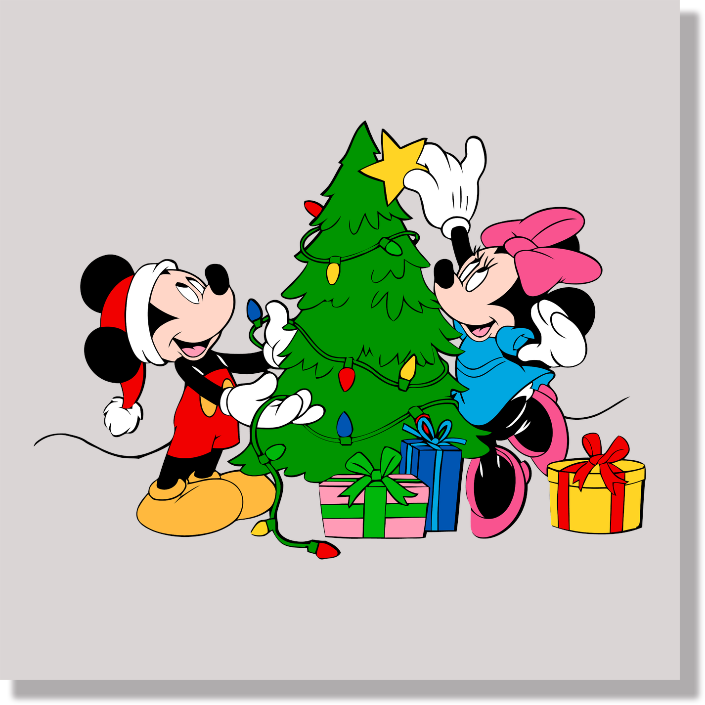 Christmas light Minnie Mouse Star Tree.Top png DTF Transfer
