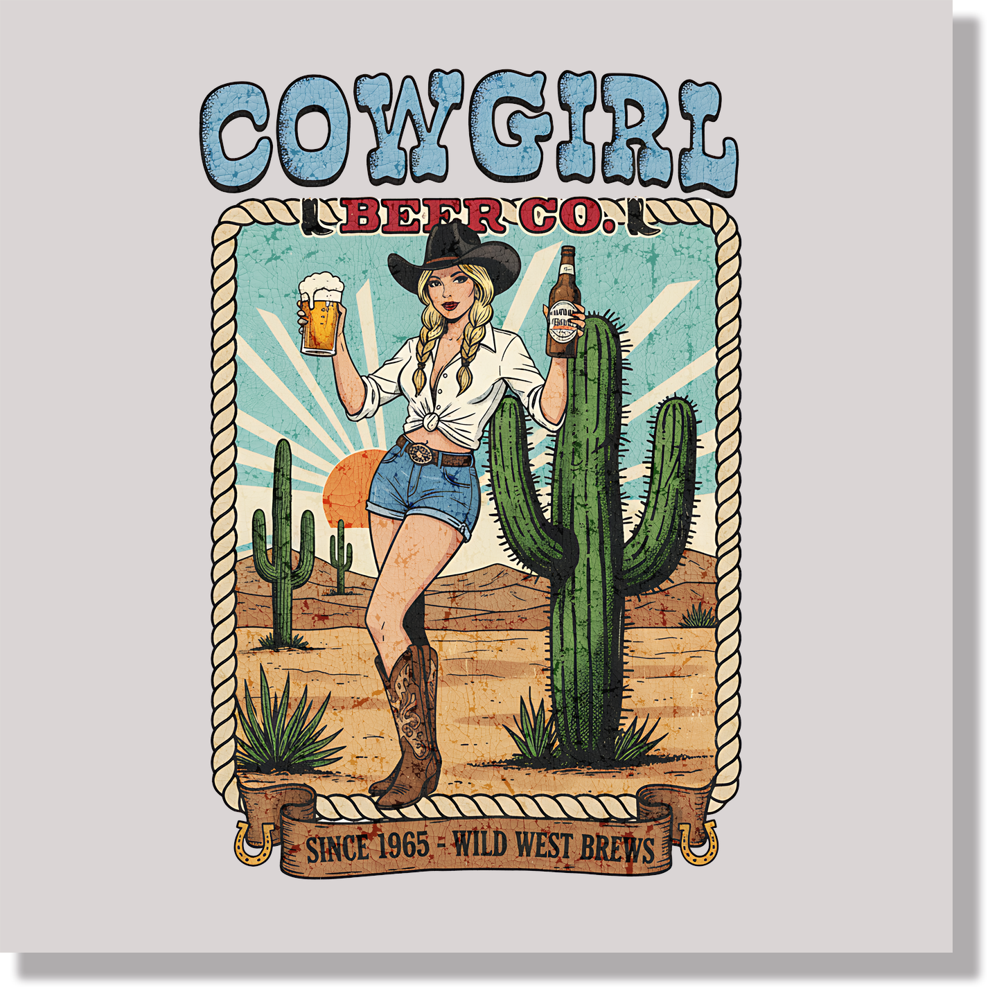 Cowgirl Beer Co Women  DTF Transfer
