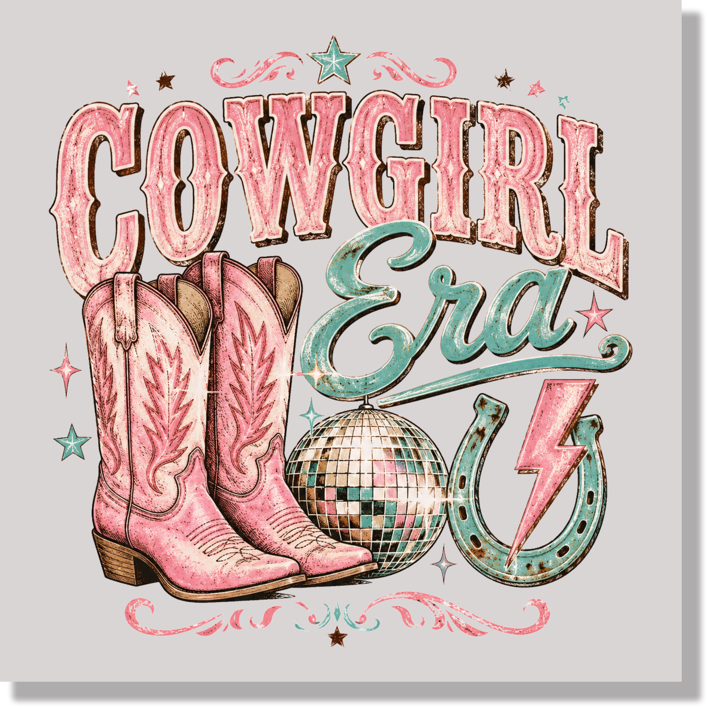 Cowgirl Era Retro DTF Transfer