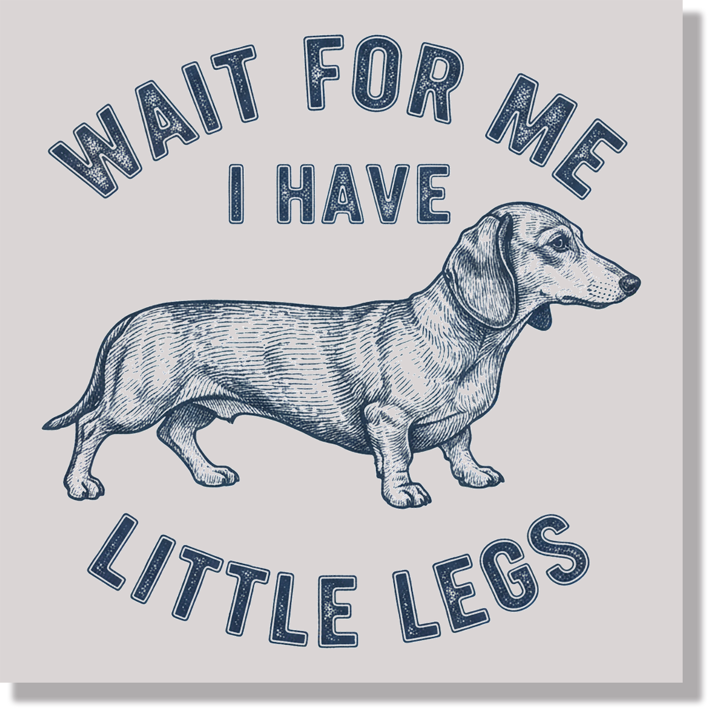 Dachsund Wait For Me I Have Little Legs Funny Animals  DTF Transfer