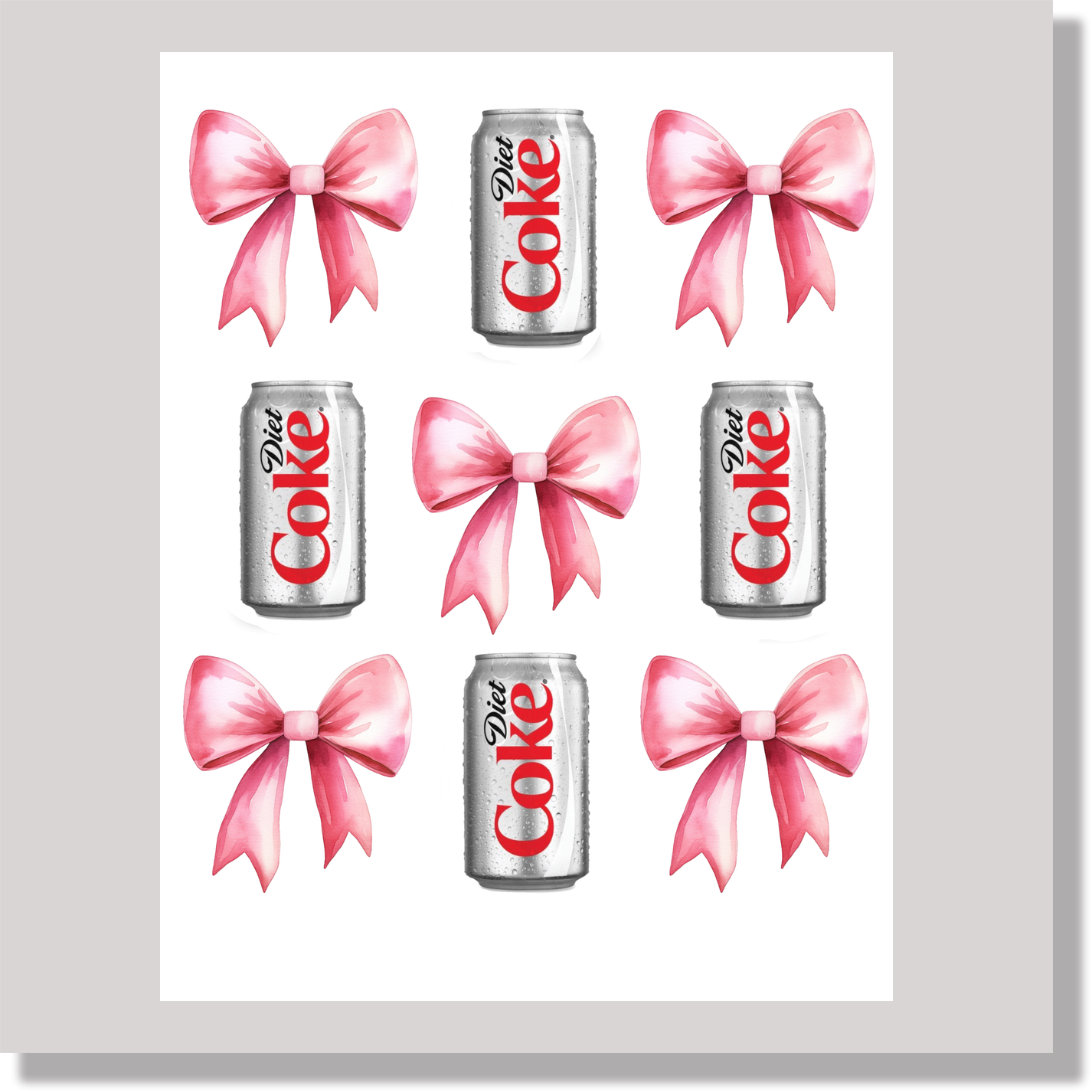 Diet Coke And Bows DTF Transfer