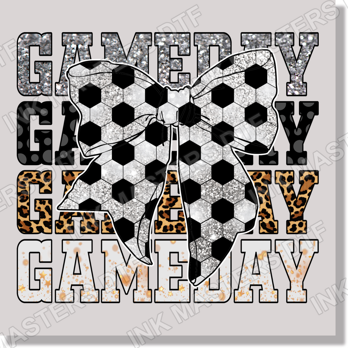 Differnt Patterns Game Day Soccer Bow DTF Transfer