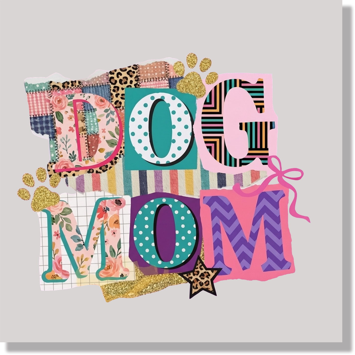 Dog Mom Retro Scrap Book  DTF Transfer
