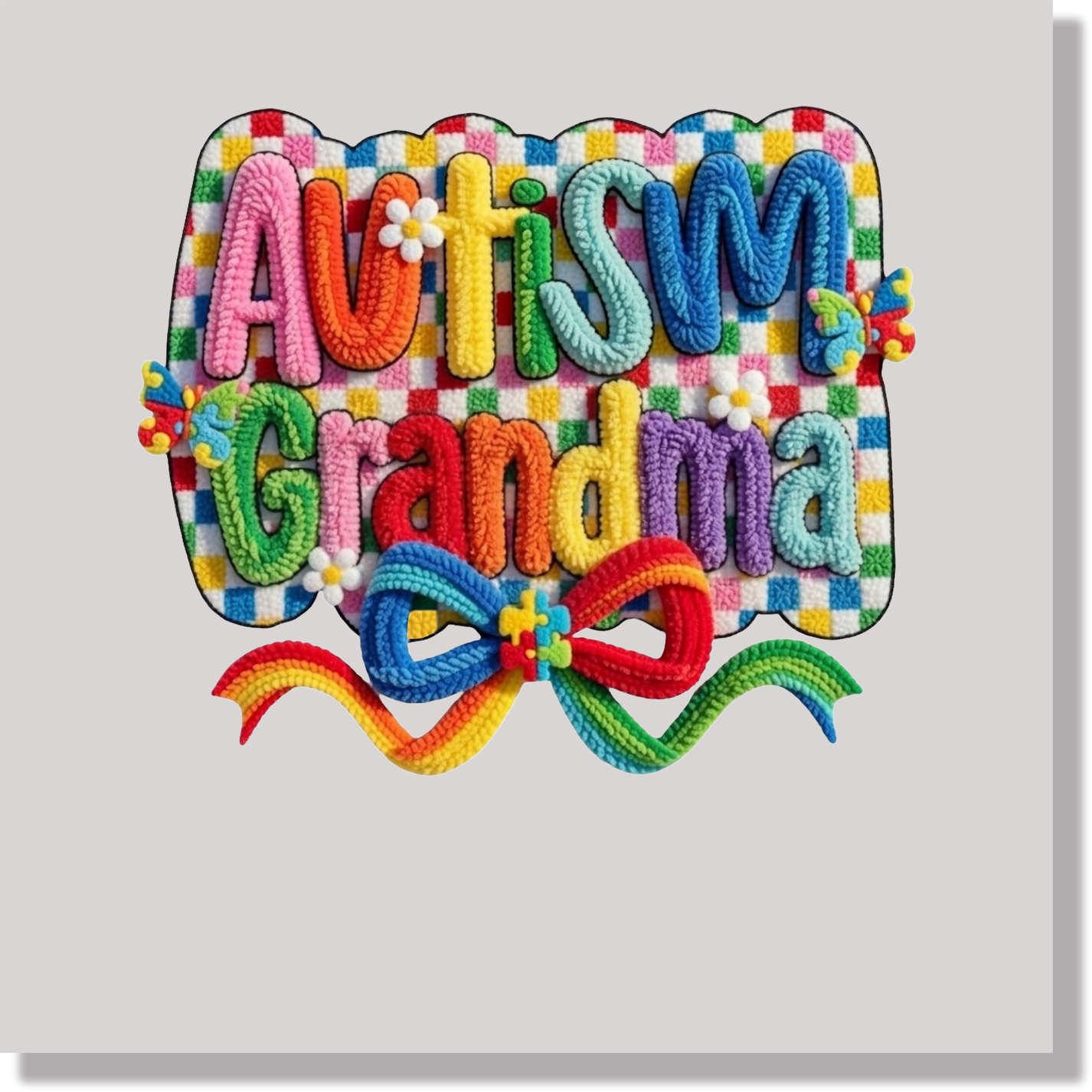 Faux Yarn Autism Grandma Awareness & Causes DTF Transfer