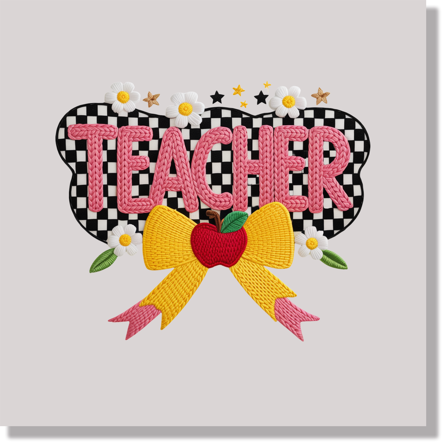 Faux Yarn Teacher Life School & Education DTF Transfer
