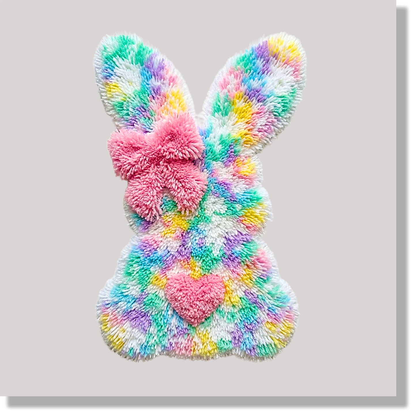 Fuax Latch Hook Easter Bunny  DTF Transfer