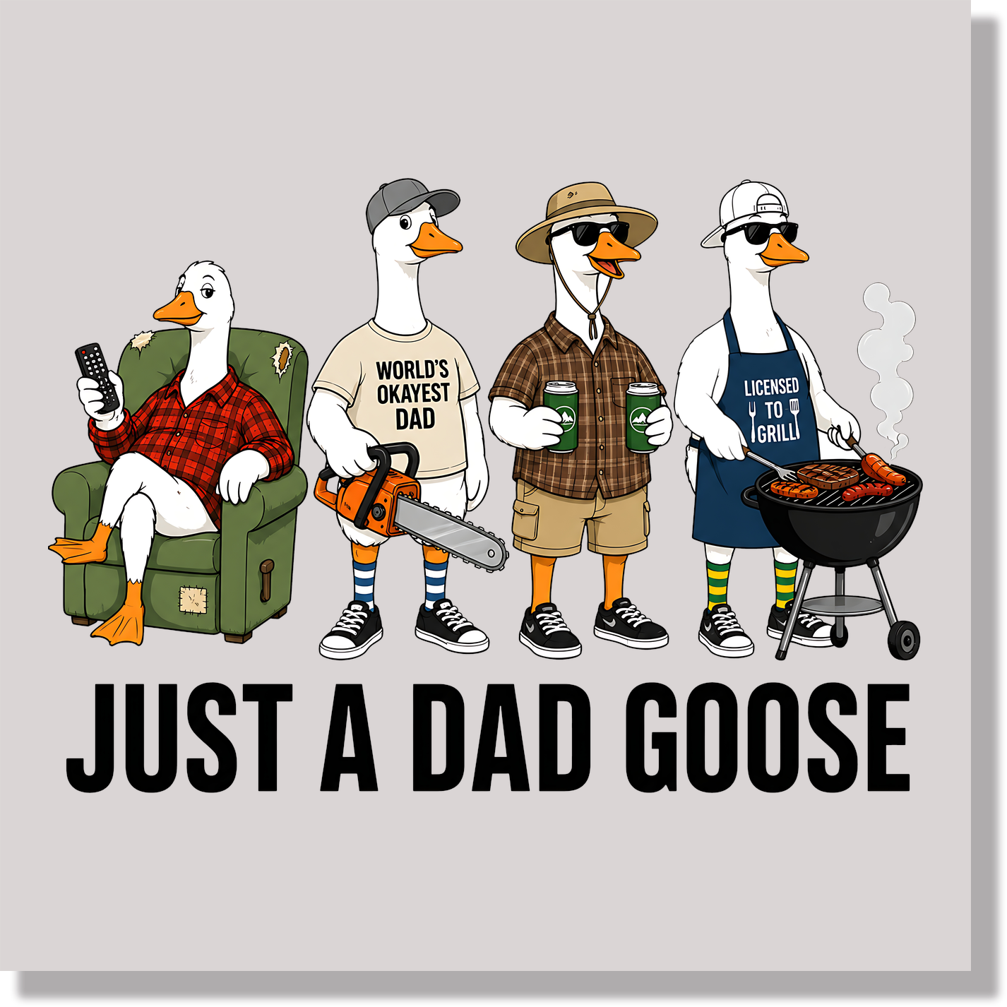 Funny Dad Goose Fathers Day DTF Transfer