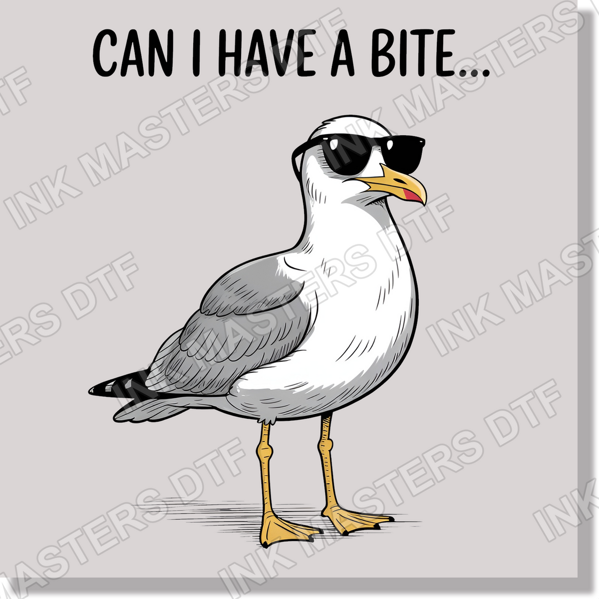 Funny Summer Can I Have a Bite Seagull DTF Transfer