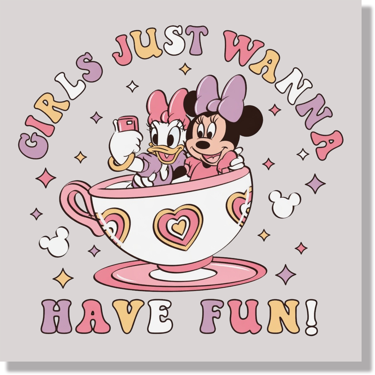 Girls Just Wanna Have Fun Teacup DTF Transfer