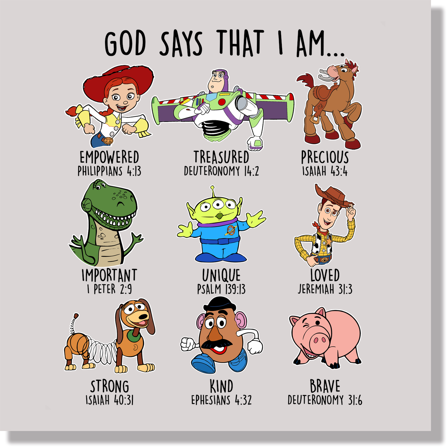 God Says That I Am Toy Story DTF Transfer