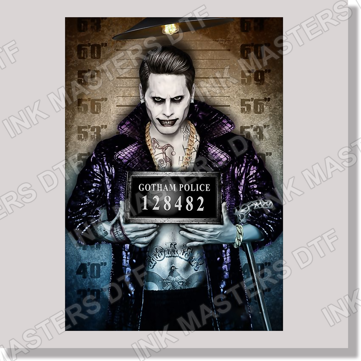 Gotham Police Joker Mugshot  DTF Transfer