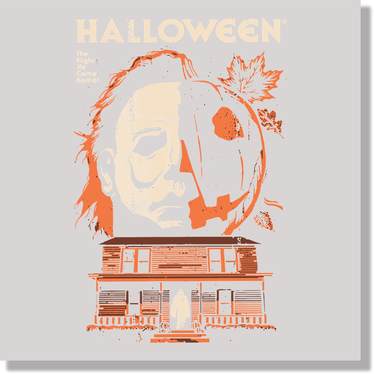 Halloween Myers Orange DTF Transfer
