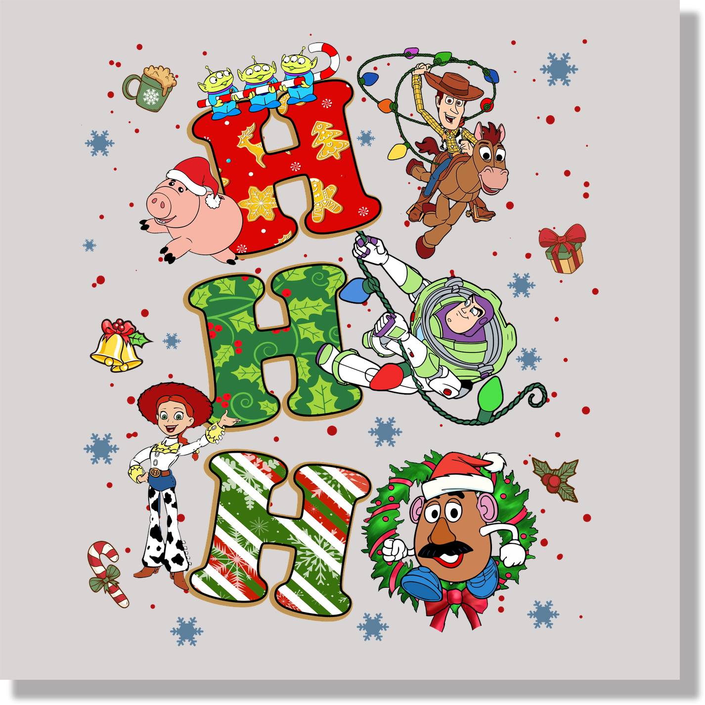Ho Ho Ho Toy Story Christmas DTF Transfer