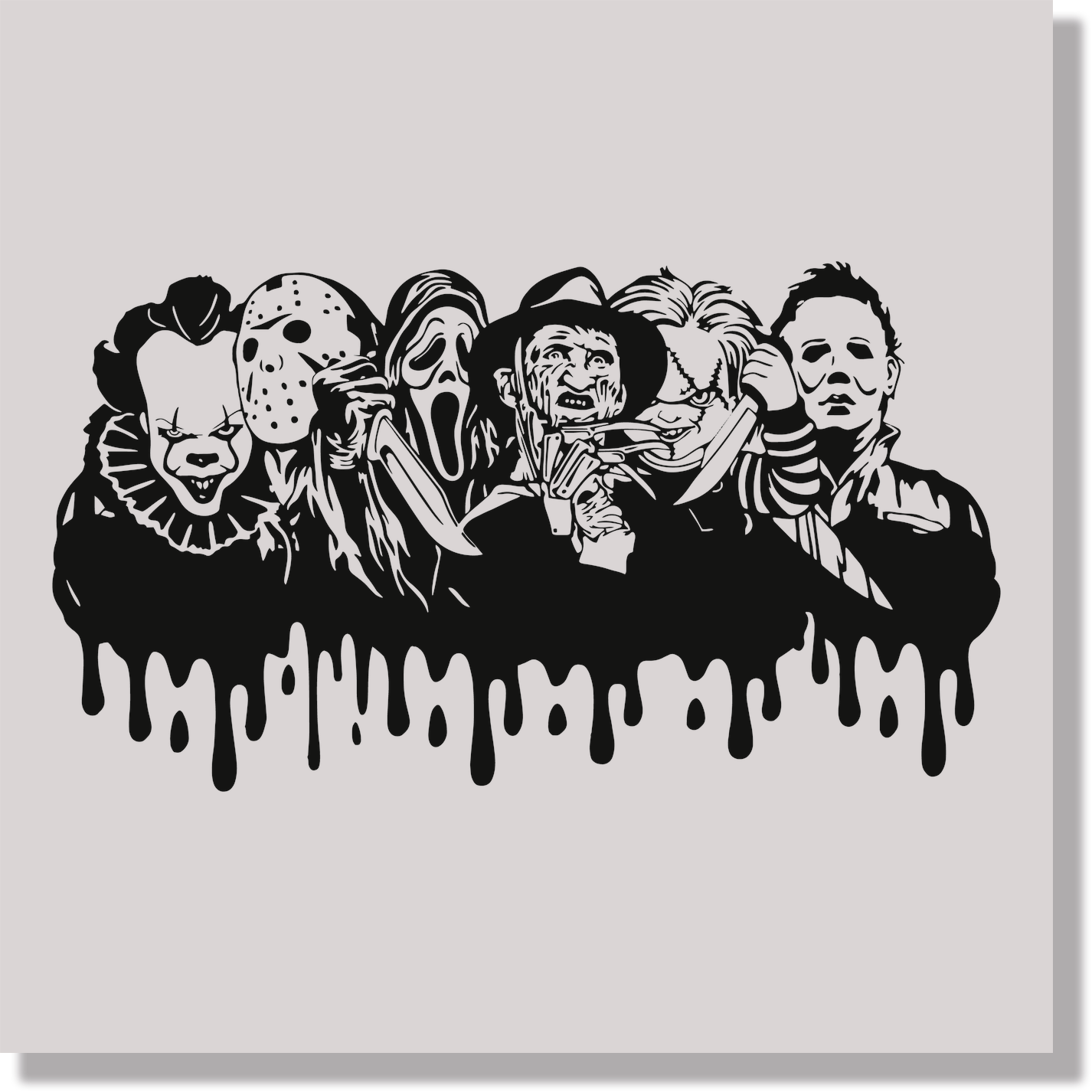 Horror Drip All Black DTF Transfer