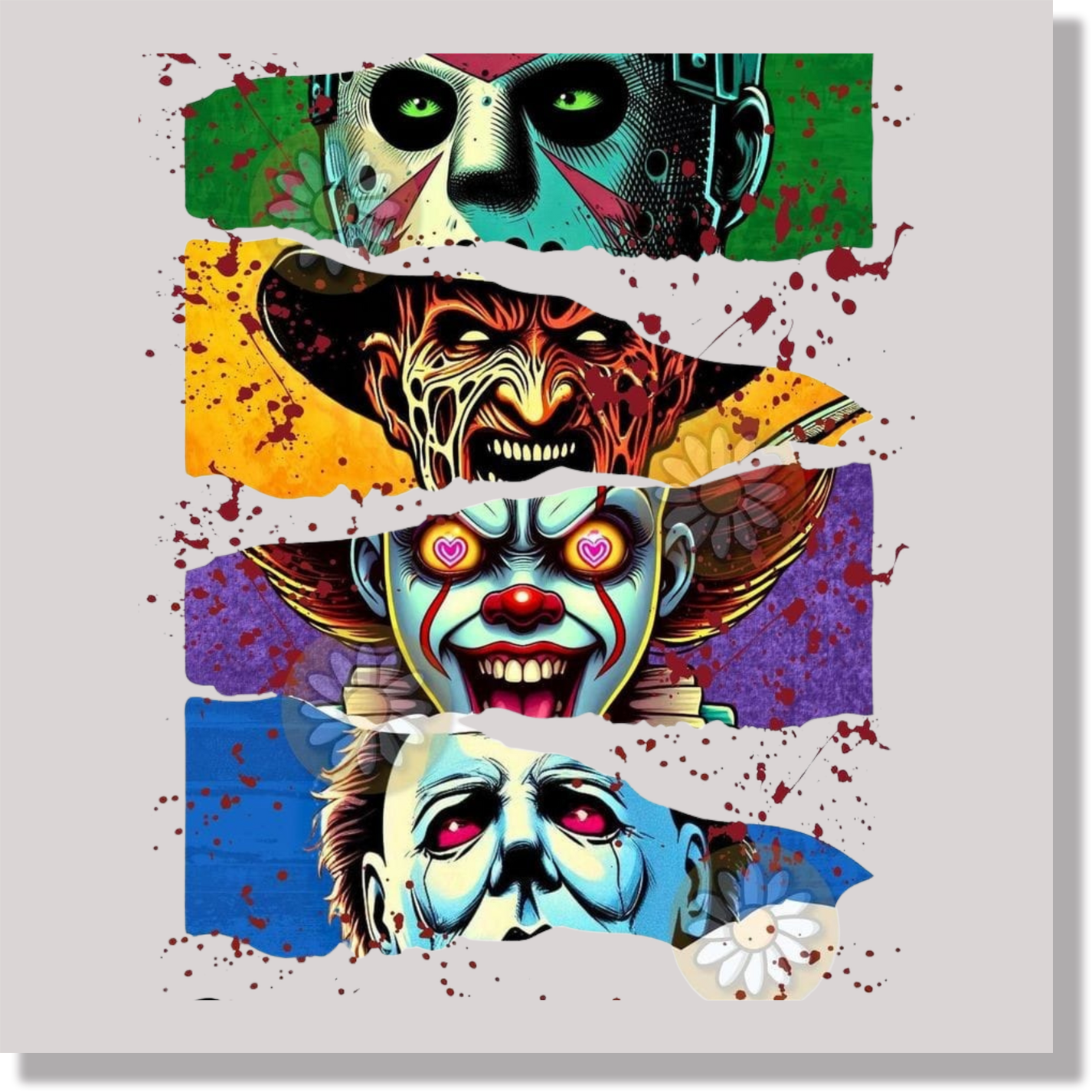 Horror Eyes Colorful DTF Transfer