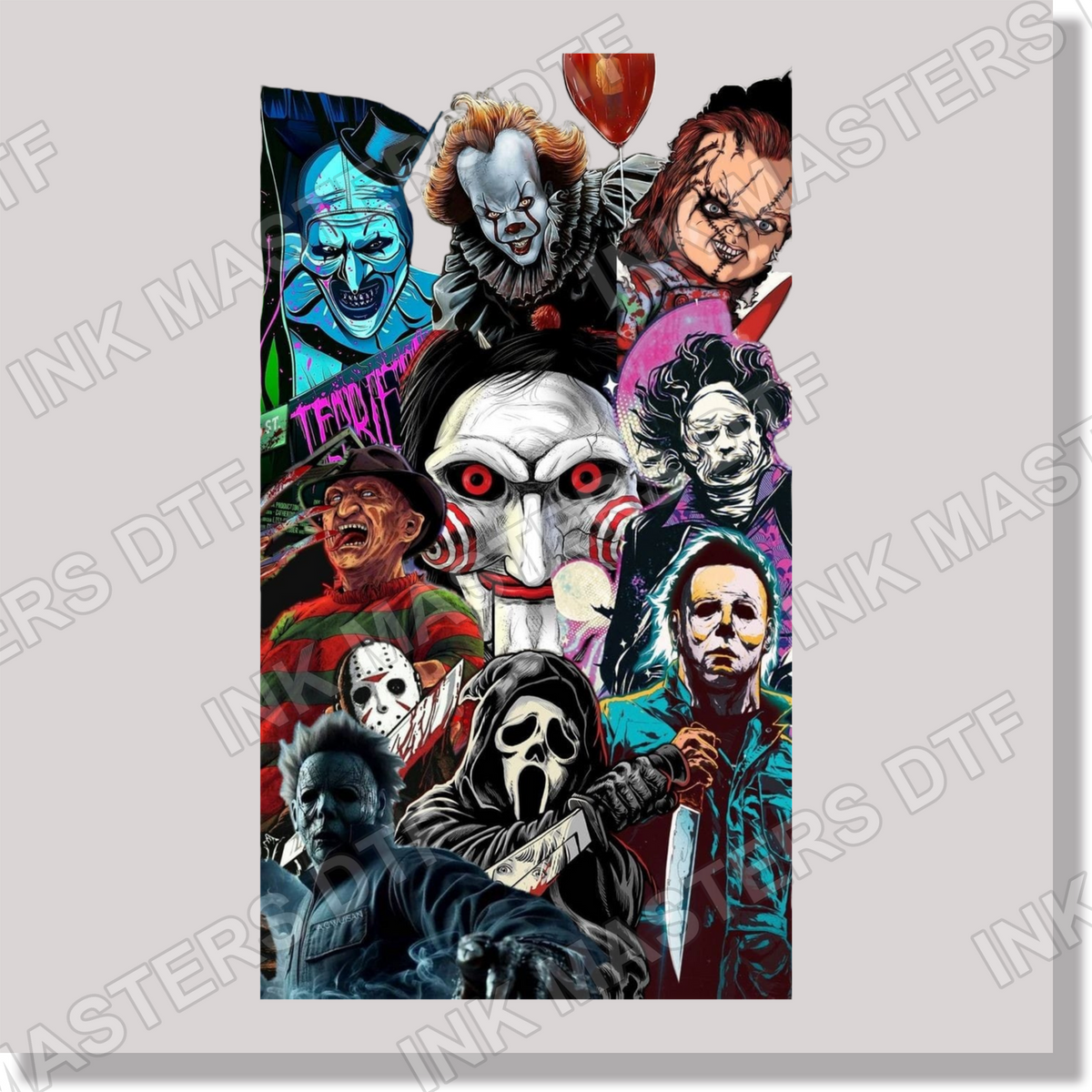 Horror Including Leatherface  DTF Transfer