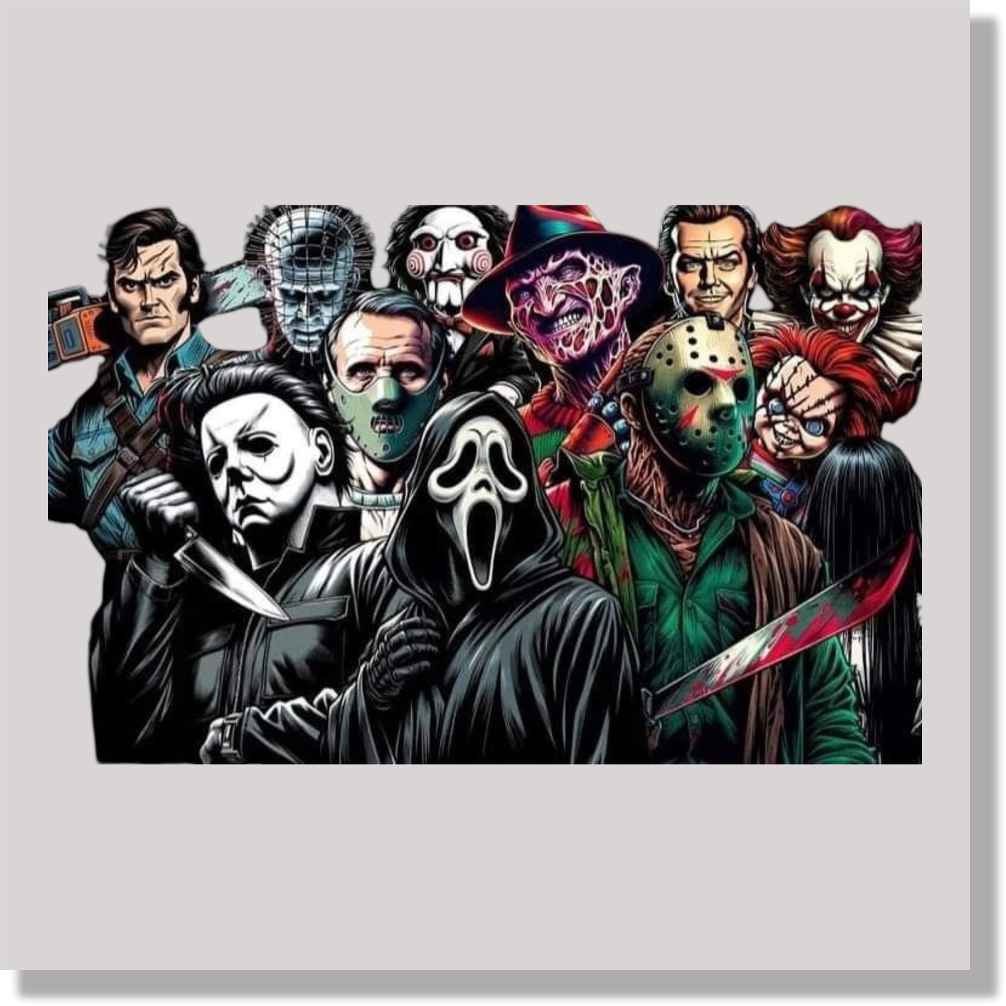 Horror Including Pinhead DTF Transfer