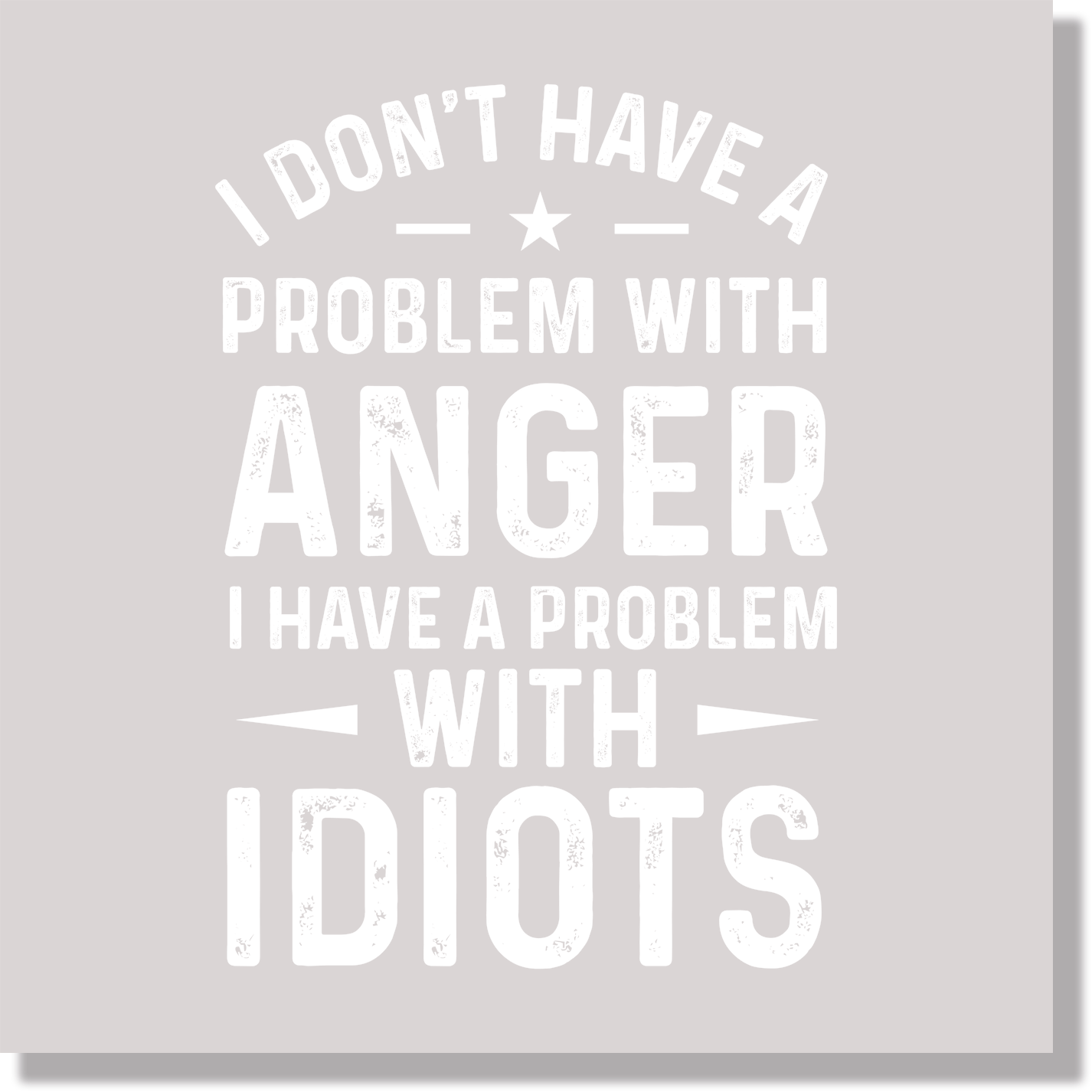 I Don't Have Problems With Anger I Have A Problem With Idiots Funny & Good Vibes DTF Transfer