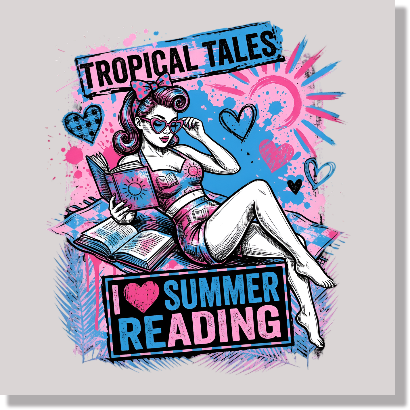 I Love Summer Reading DTF Transfer