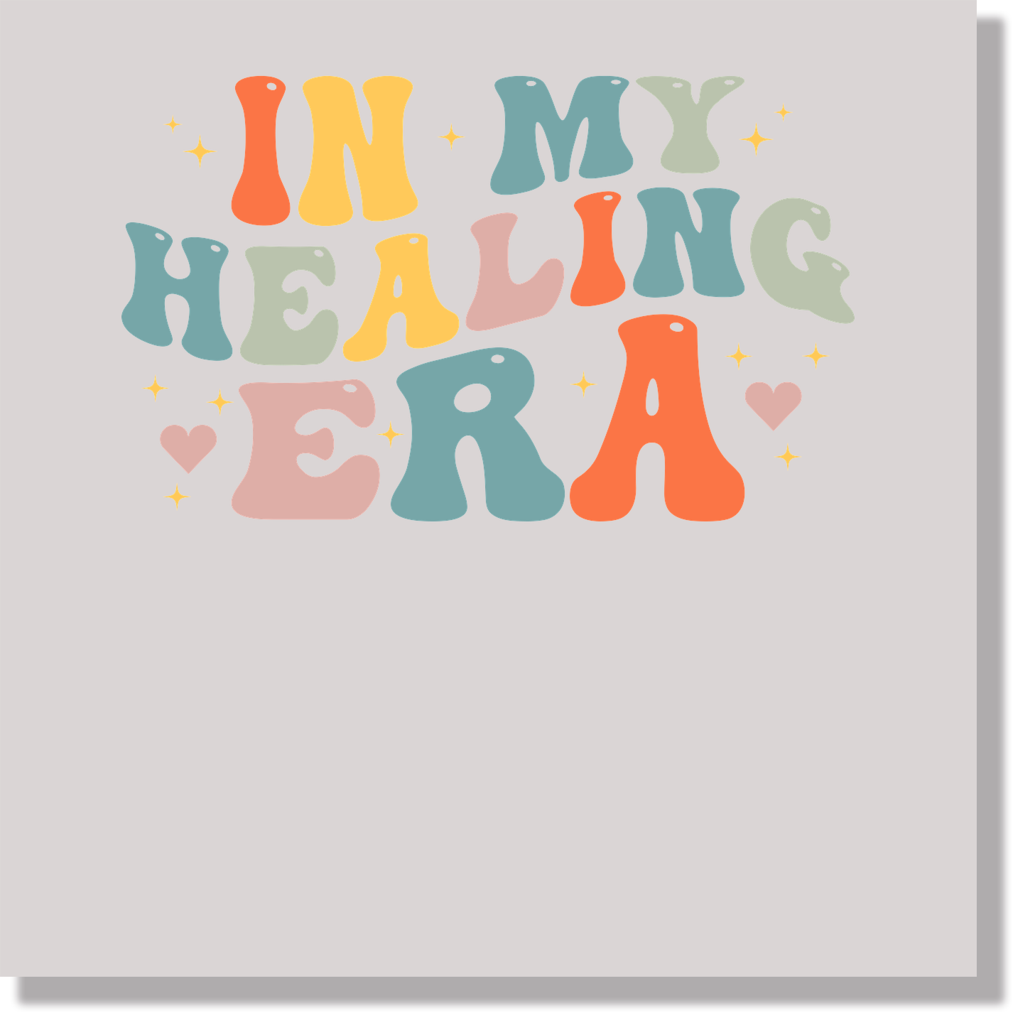 In My Healing Era Groovy Mental Health Awareness Women DTF Transfer