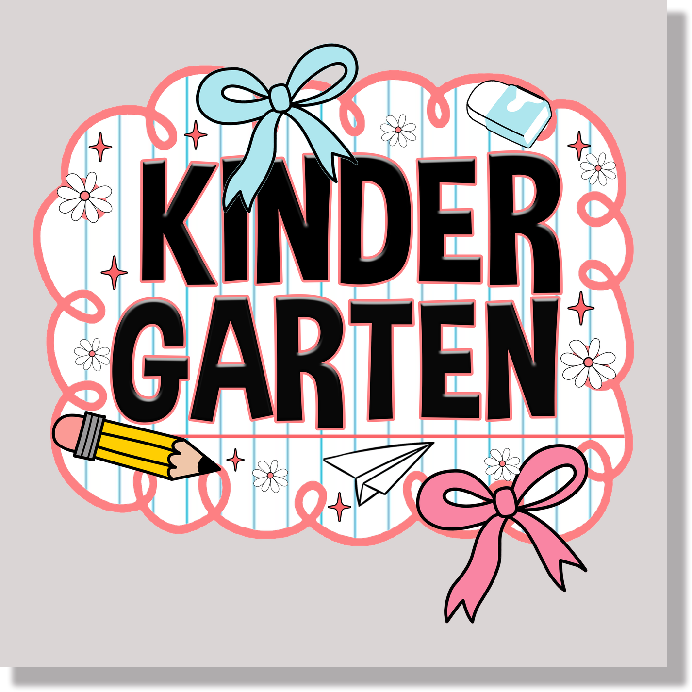 Kindergarten preppy back to school DTF Transfer