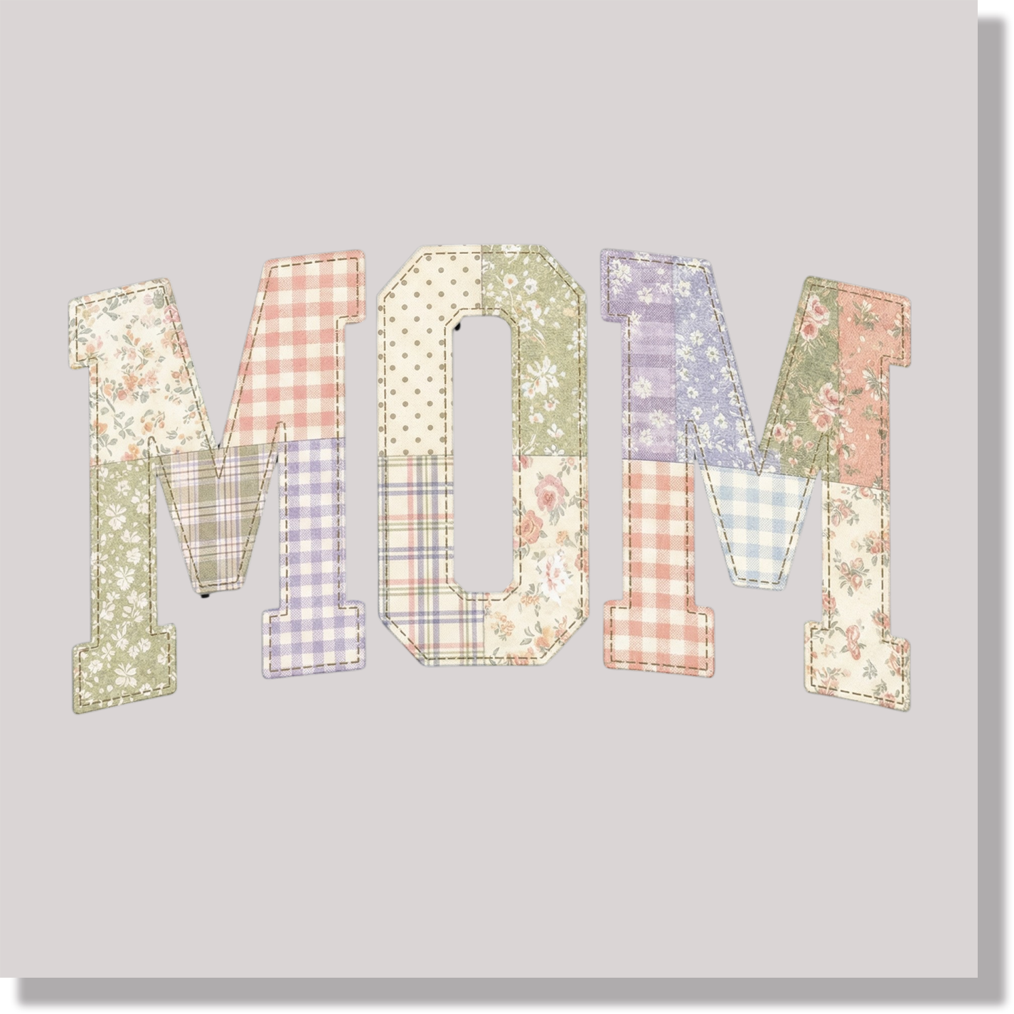 Mama Faux Patchwork Floral Country Mom DTF Transfer
