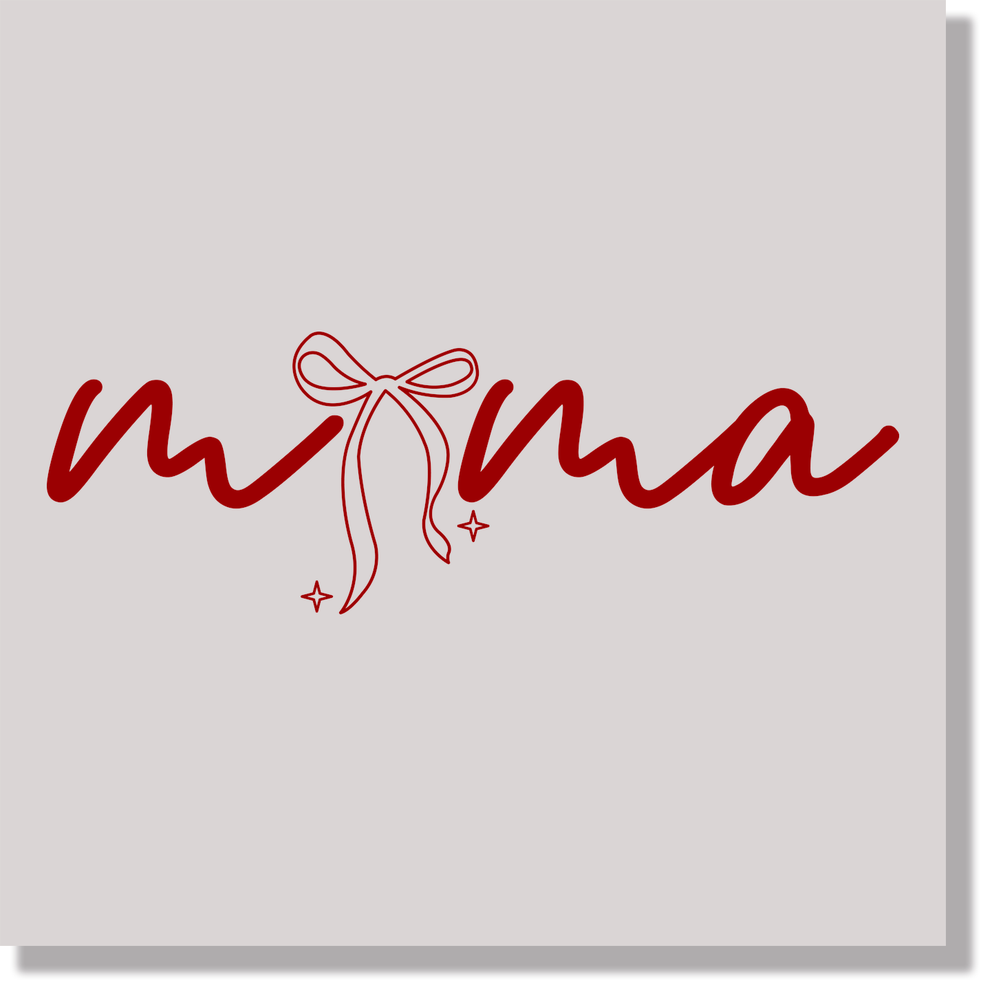Mama Red Text With Bow DTF Transfer